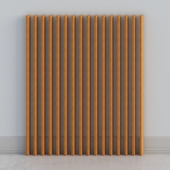 Natural Wood Louvered Window 3D model