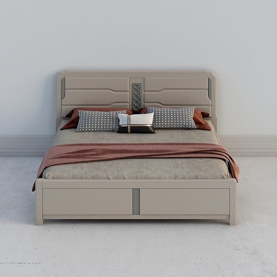 Chic Low Poly Bed 3D model for Contemporary Spaces