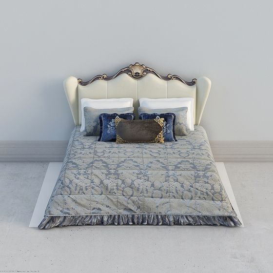 Elegant Low-Poly Bed 3D model for Modern Design