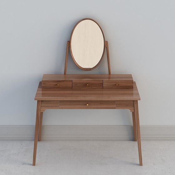 Elegant Low-Polygon Dressing Table 3D model