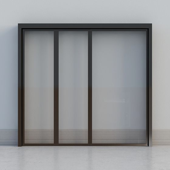 Glass Sliding Door 3D model for Modern Interiors