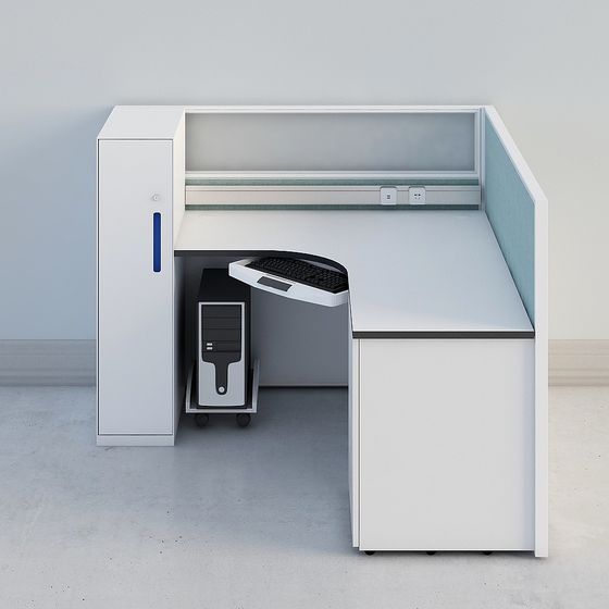 Multifunctional Workstation 3D model for Modern Offices