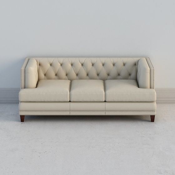 Elegant Low Poly Sofa 3D Model