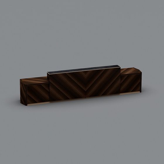 Wooden Zigzag TV Stand 3D model