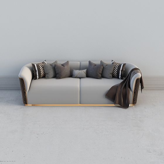Elegant Polygonal Sofa 3D model for Modern Interiors