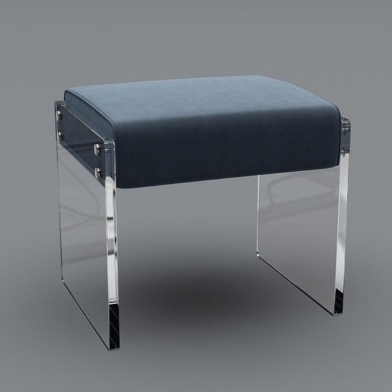 Blue Square Stool 3D Model for Versatile Seating