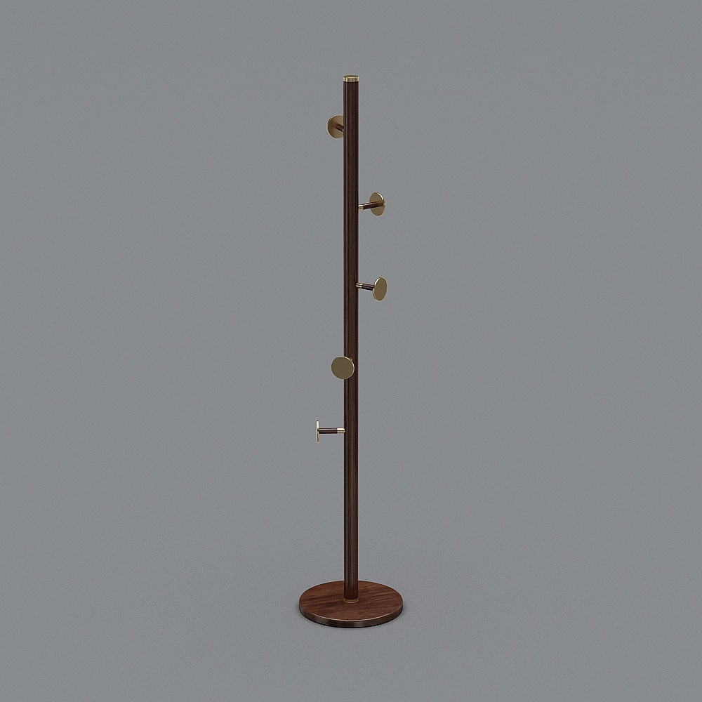 Elegant Low-Poly Coat Rack 3D model