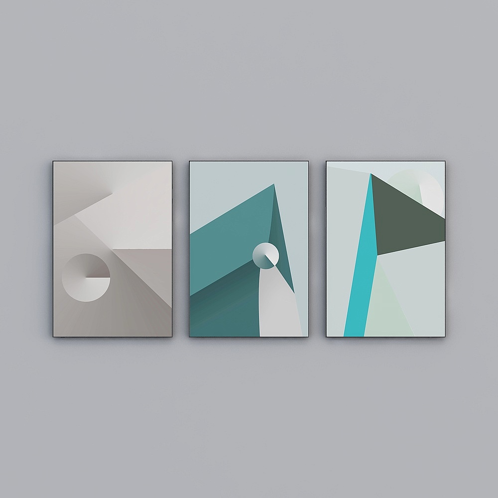 Abstract Geometric Triptych 3D model