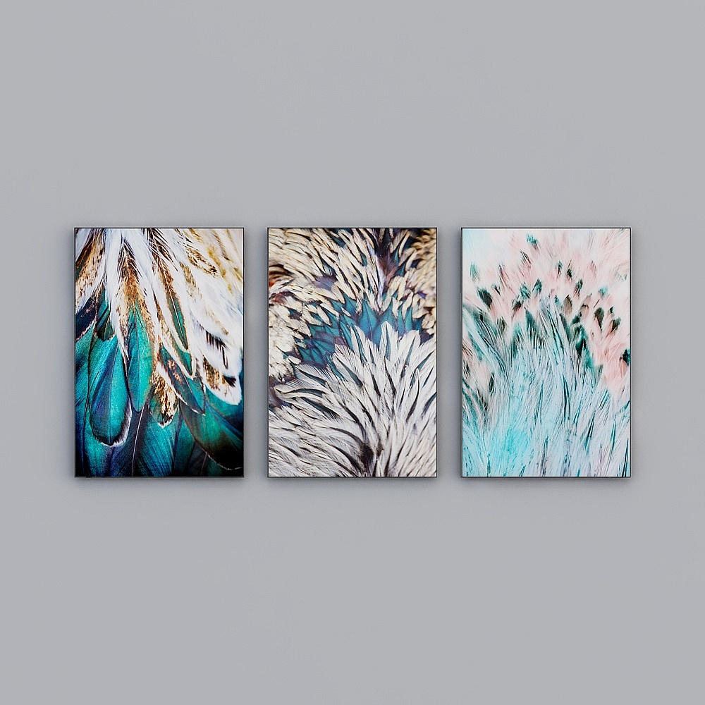 The living room is decorated with abstract decoration