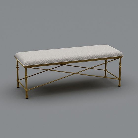 Elegant Bench 3D model for Stylish Interiors