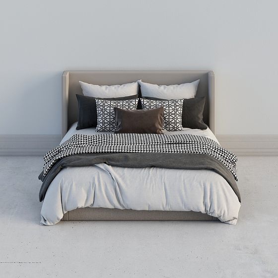 Modern Minimalist Bed 3D model