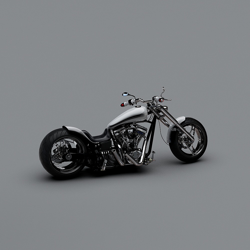 Futuristic Low-Poly Motorcycle 3D model