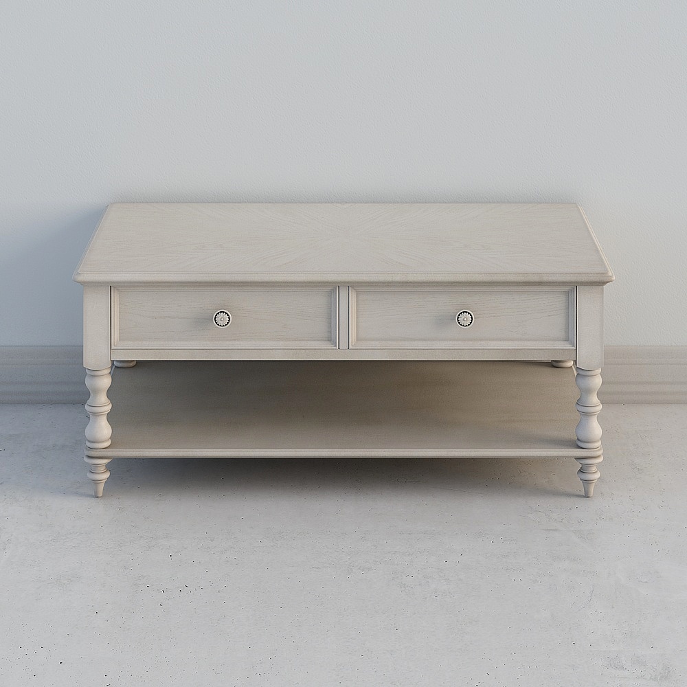 Youving Art Elephant Nose Bay / Neoclassical Coffee Table Solid Wood Foot Tea Table Vintage Living Room Small Family 059S-7