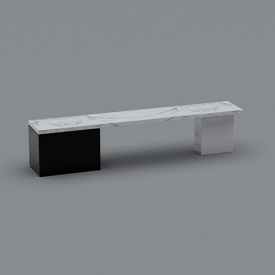 Minimalist Marble Bench 3D model