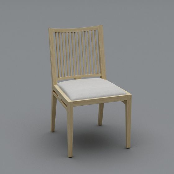Low-Poly Wooden Chair 3D model