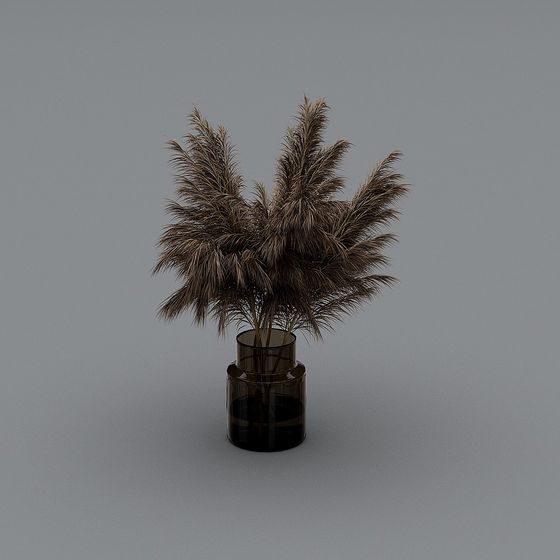 Glass Vase Palm Tree 3D model