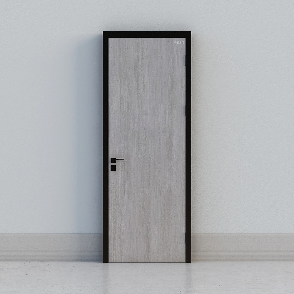 minimal wooden grey door