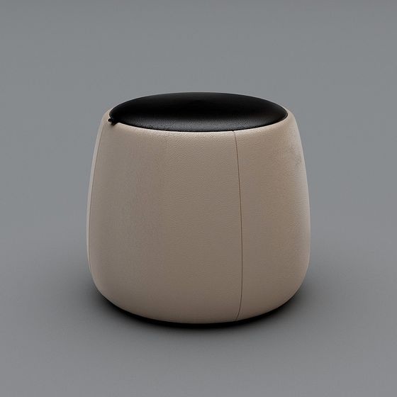 Stylish Round Stool 3D model for Modern Interiors