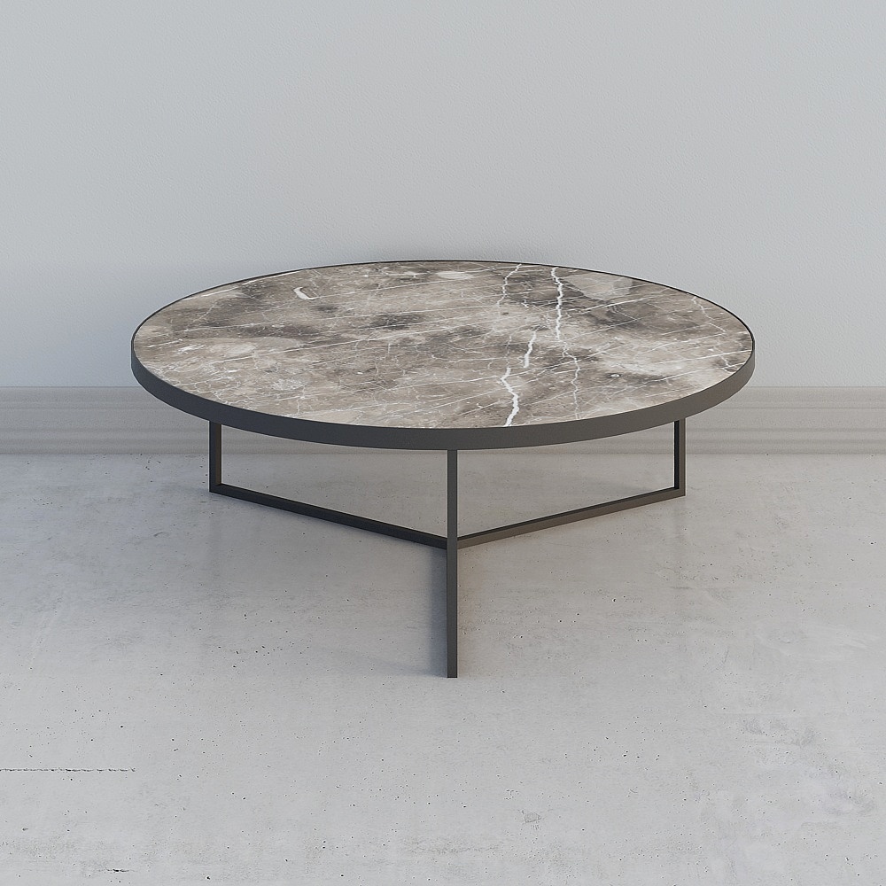 Yvonne Art FIN/Nordic Simple Table Basse Ronde Balcon Salon Marbre Fer Industriel Vent 015H-2 (Grande Table Basse)