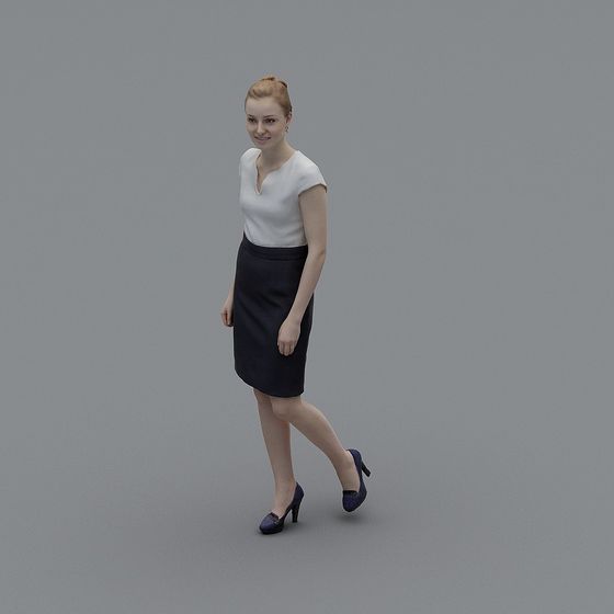 Urban Elegance 3D Model of a Modern Woman