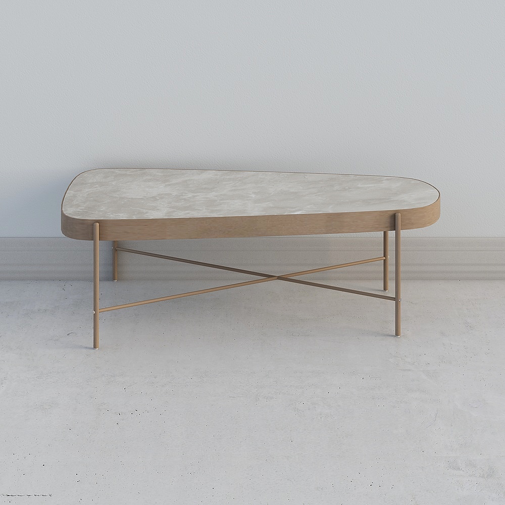 Uffein Art FIN/Nordic Wind Living Room Coffee Table Small Table Iron Marble Noodle Tea Table 015H-4