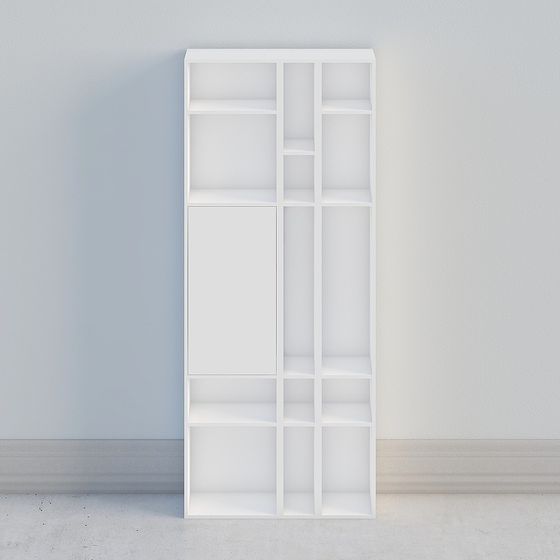 Minimalist 3D Bookshelf Model for Modern Interiors