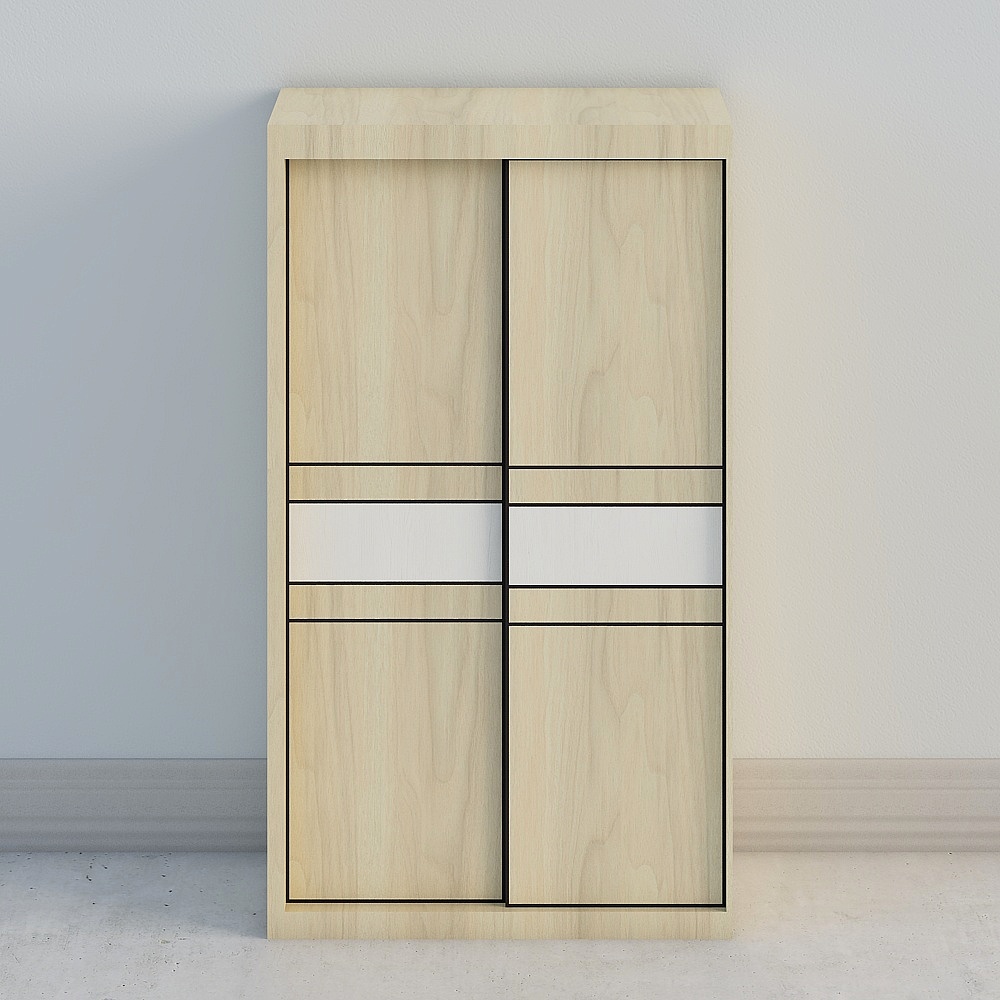 Stylish Sliding Door Wardrobe 3D model