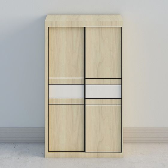 Stylish Sliding Door Wardrobe 3D model