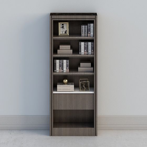 Wood Color Shelf Cabinet 3D Model