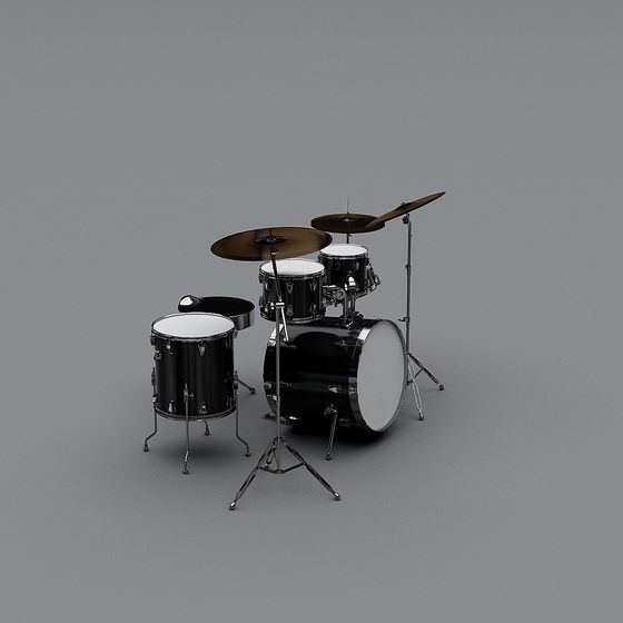 Stylish Low-Poly Drum Set 3D Model