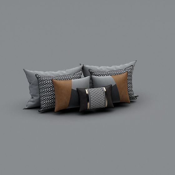 Modern Pillow Cover Set 3D Model