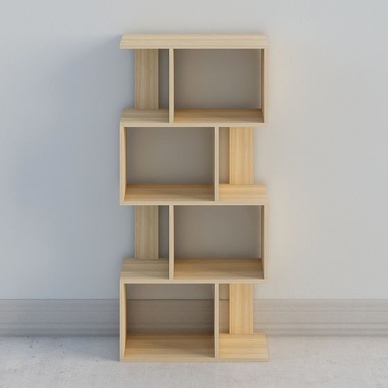 Modern Minimalist Geometric Bookshelf 3D model