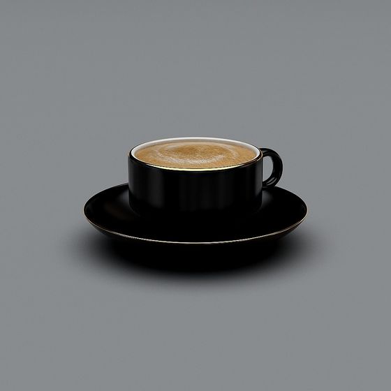 Elegant Latte Coffee 3D model