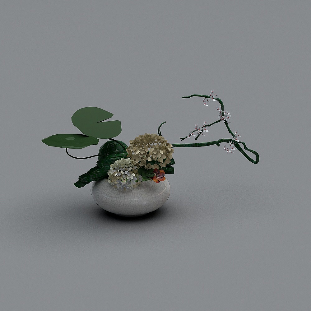 Fleurs en pot Zen (18) _Vase blanc SU8