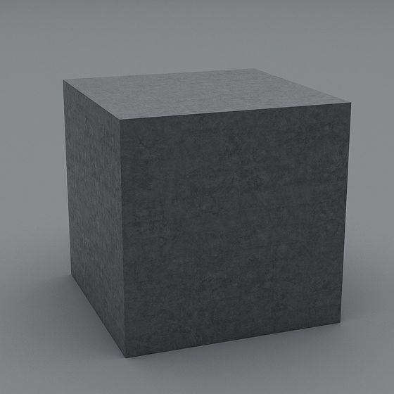 High-Detail Concrete Cube 3D Model