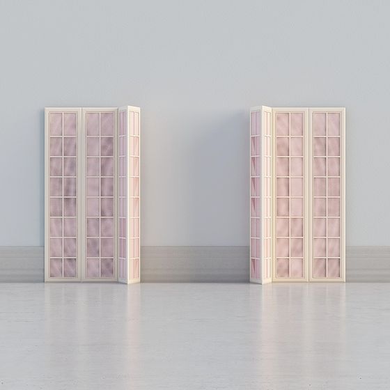 Elegant Folding Screen 3D Model