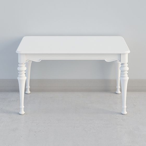 Classic White Table 3D model