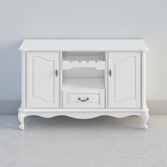 French Vintage TV Cabinet 3D model