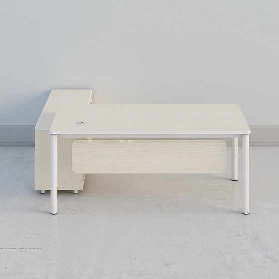 Modern L-Shaped Office Desk 3D model