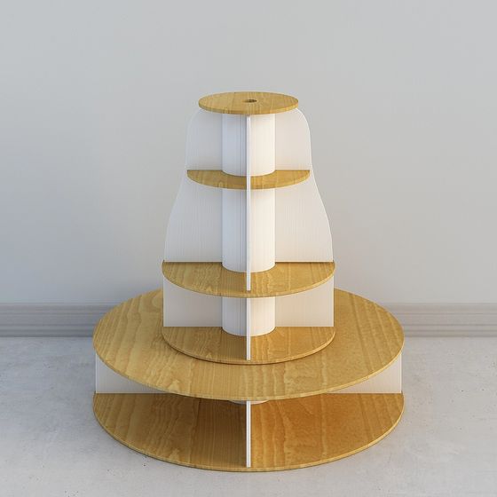 Elegant Wooden Display Rack 3D model for Creative Projects