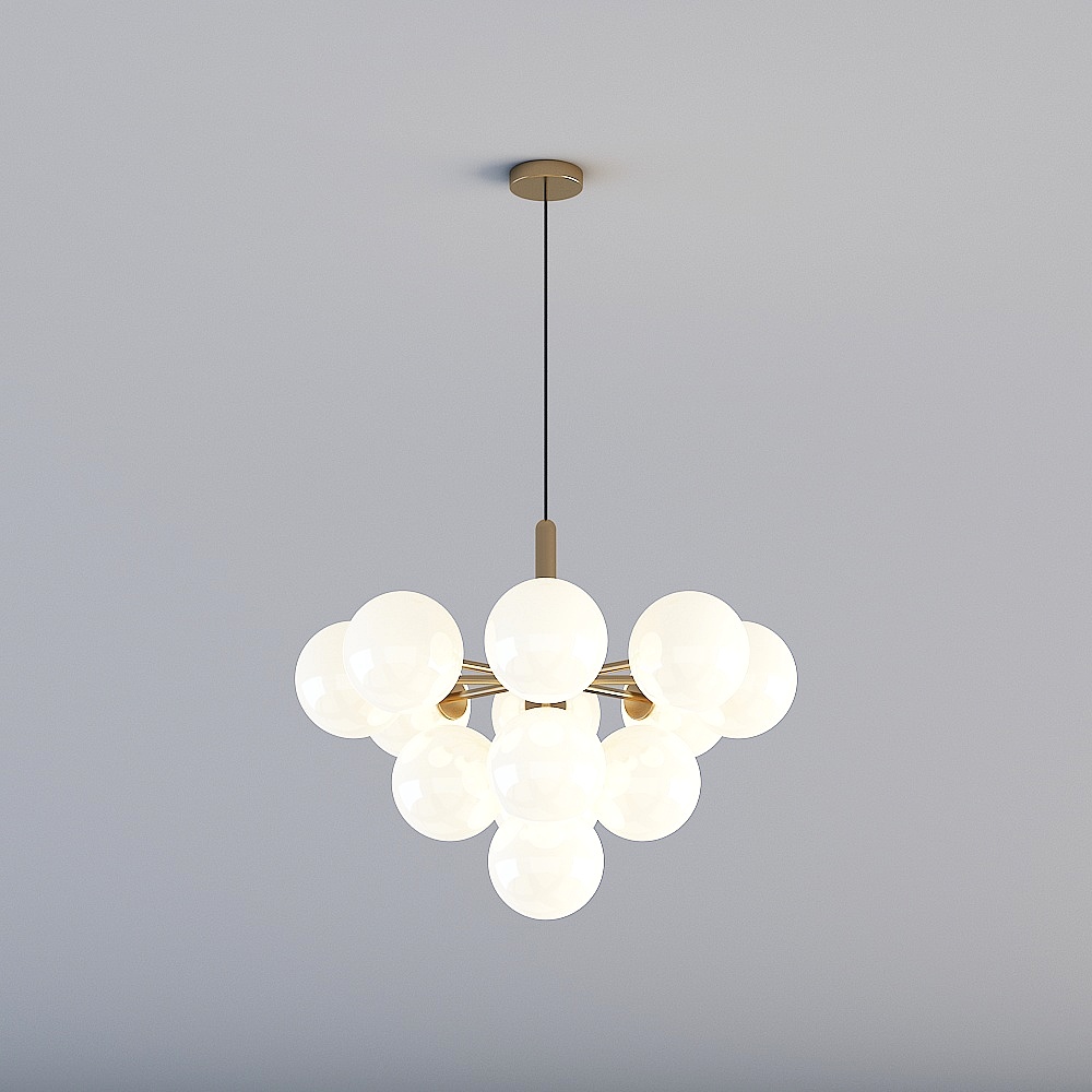 3D lights are all ZT- Modern Minimalist Restaurant Bedroom Bedroom Glass Chandelier-ZT917-13