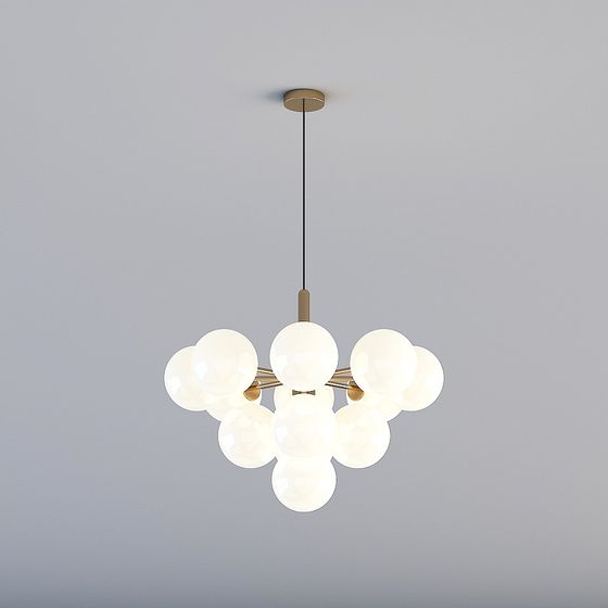 Elegant Low-Polygon Chandelier 3D model