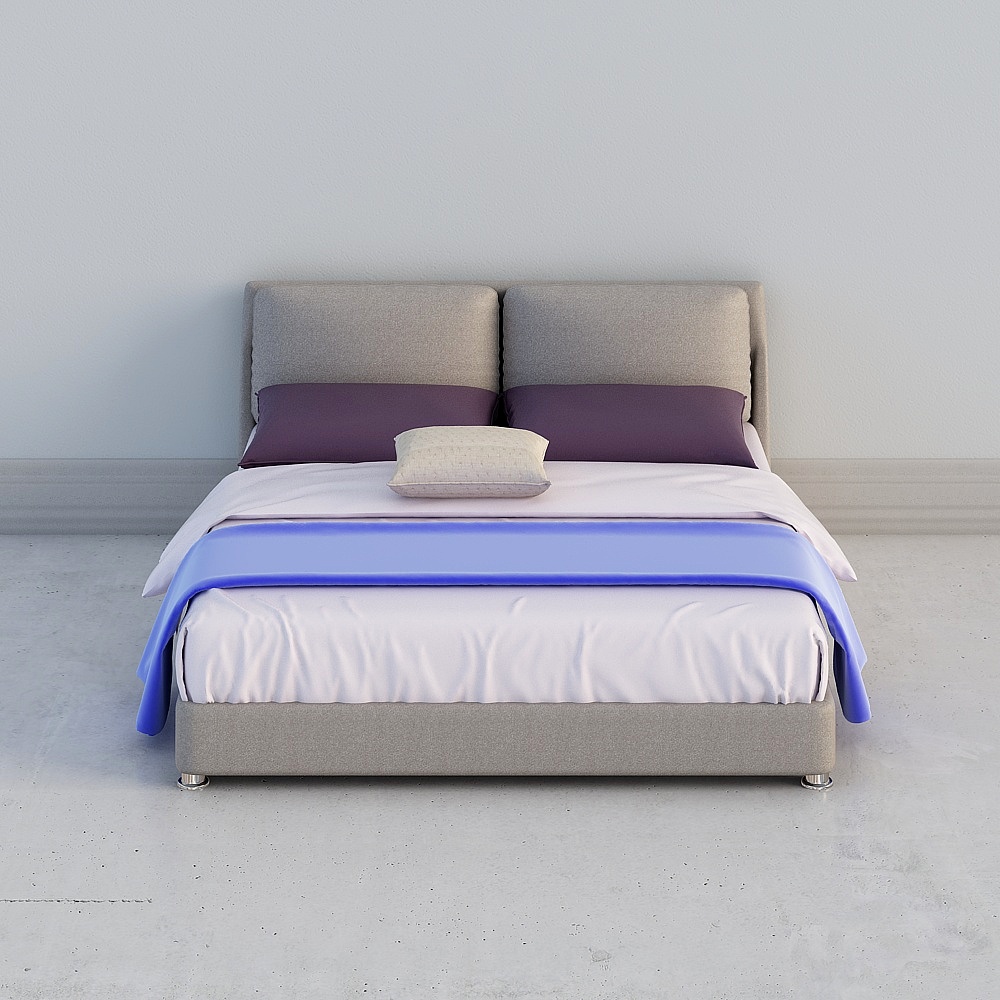 Stylish 3D Bed Model for Modern Interiors