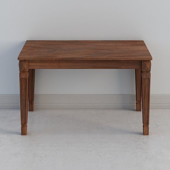 Elegant Low-Poly Wood Table 3D model