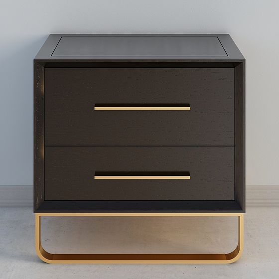 Elegant Low-Polygon Nightstand 3D model