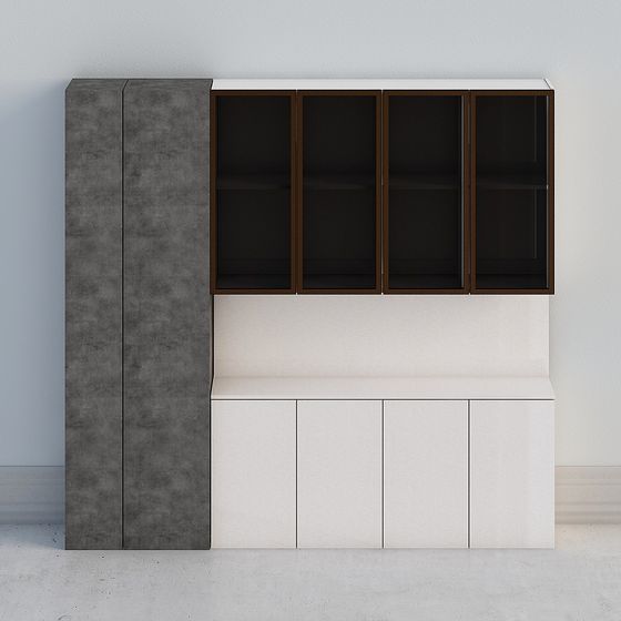 Concrete Bookshelf 3D model for Modern Spaces