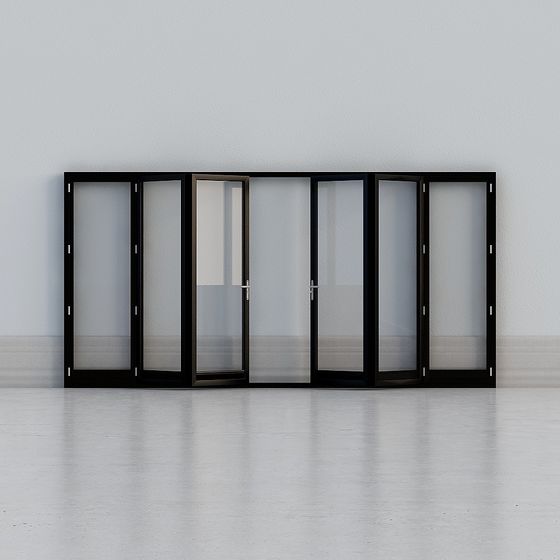 Elegant Glass Folding Door 3D model