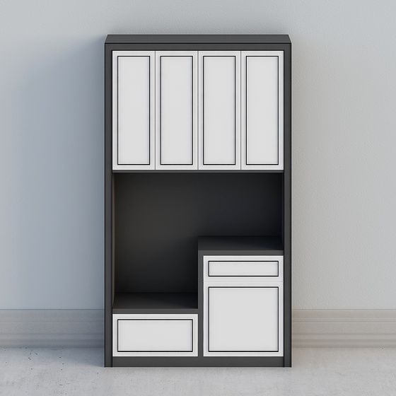 Stylish Urban Bookshelf 3D model for Contemporary Spaces