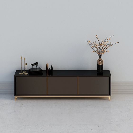 Elegant Low-Poly TV Cabinet 3D model