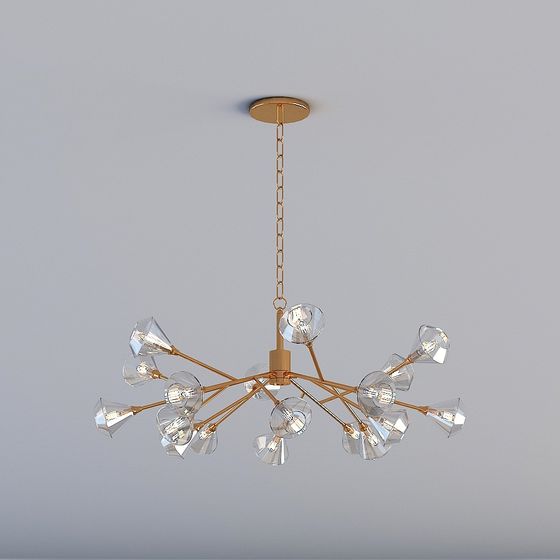 Elegant Low-Poly Chandelier 3D model